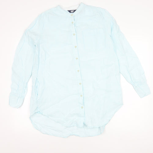 Lands' End Men's Blue Linen Long Sleeve Shirt M