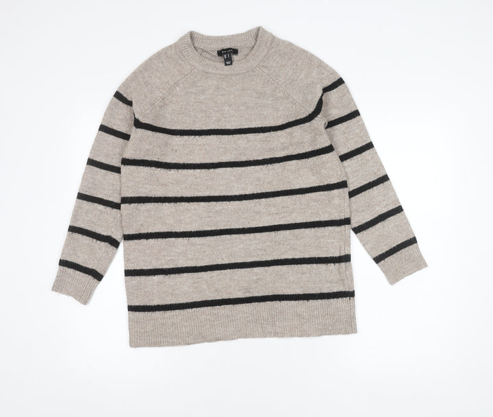 New Look Beige Striped Pullover Jumper, S, Women