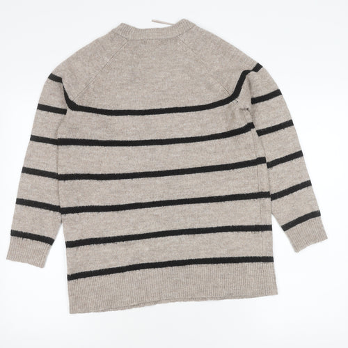 New Look Beige Striped Pullover Jumper, S, Women