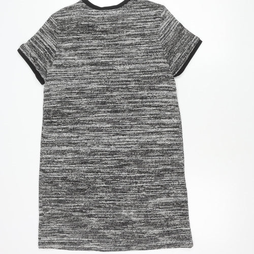 New Look Women's Black Grey Knit Dress Size 12