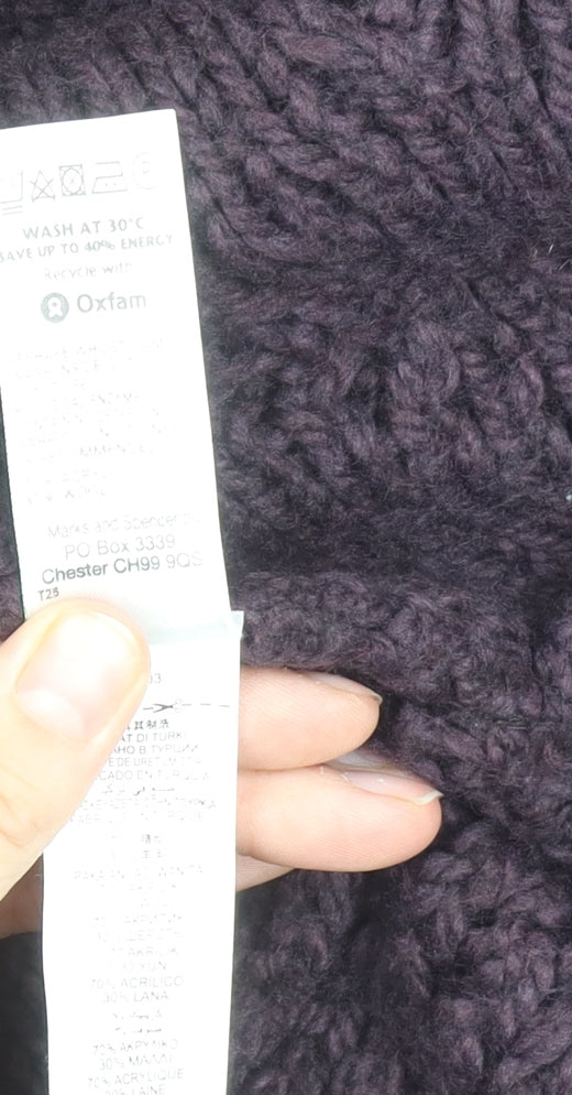 Marks and Spencer Women's Purple Open Front Cardigan S