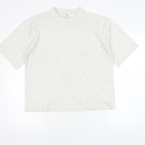 Marks and Spencer Women's White High Neck Knit Top