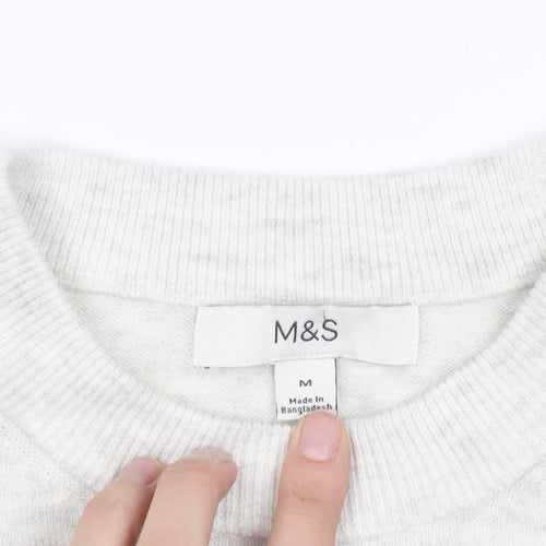 Marks and Spencer Women's White High Neck Knit Top