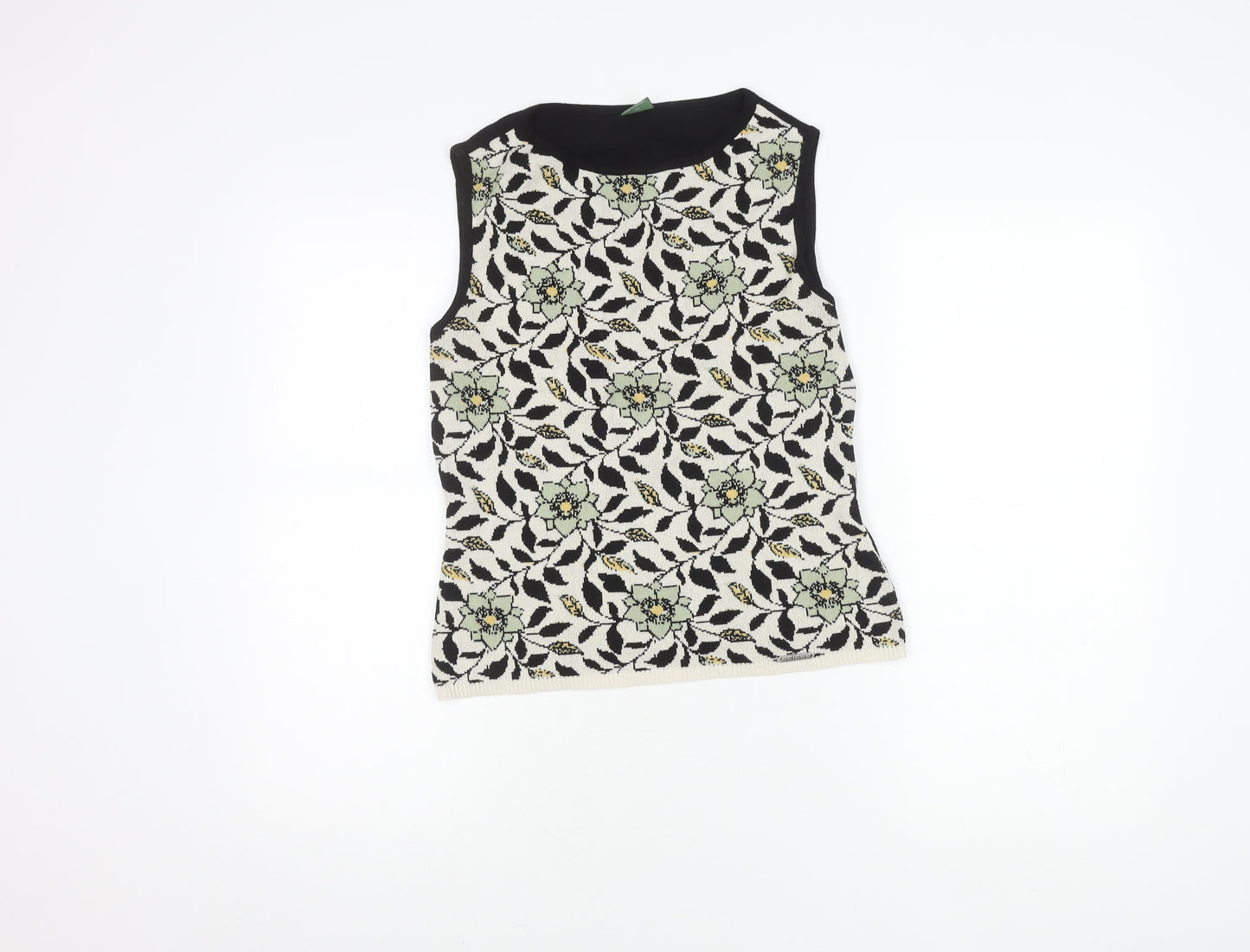 Geiger Women's Black Sleeveless Floral Top Size 12