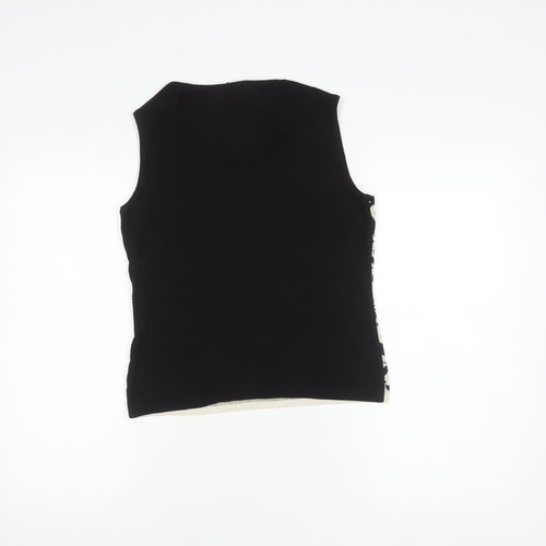 Geiger Women's Black Sleeveless Floral Top Size 12