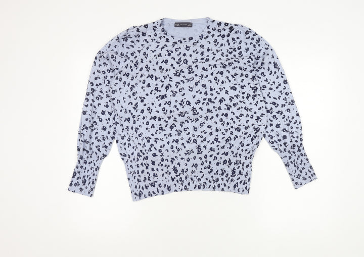 Marks and Spencer Women's Blue Print Jumper UK 16