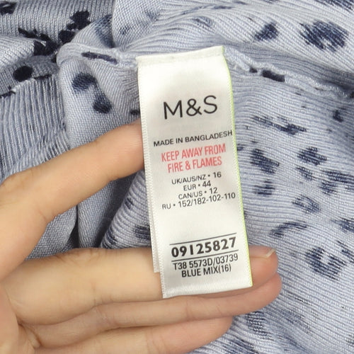 Marks and Spencer Women's Blue Print Jumper UK 16