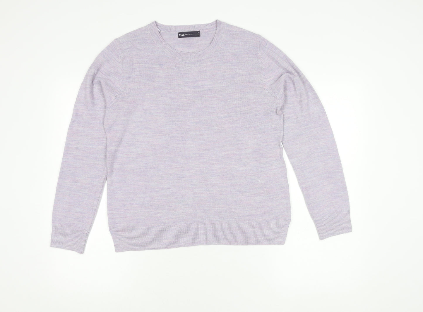 Marks and Spencer Women's Purple Crew Neck Jumper