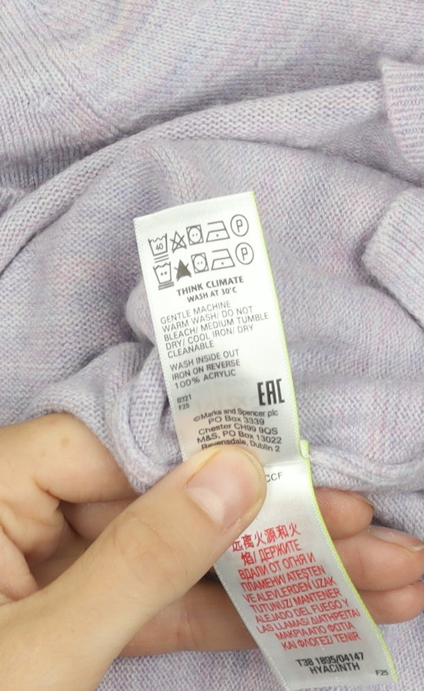 Marks and Spencer Women's Purple Crew Neck Jumper