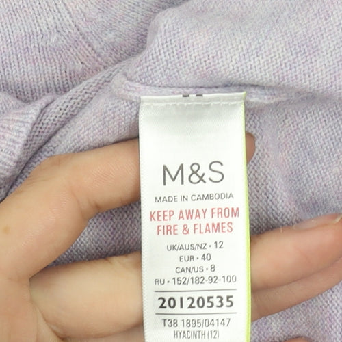 Marks and Spencer Women's Purple Crew Neck Jumper