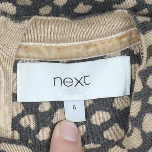 Next Women's Beige Short Sleeve Top UK 6 Cotton Blend