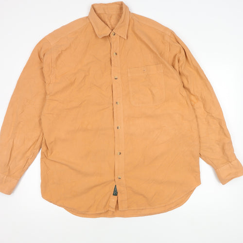 Hawkshead Men's Beige Long Sleeve Cotton Shirt