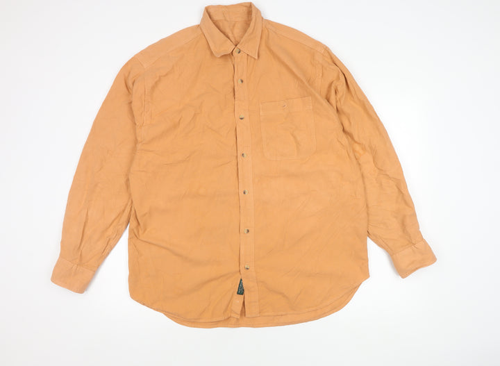 Hawkshead Men's Beige Long Sleeve Cotton Shirt