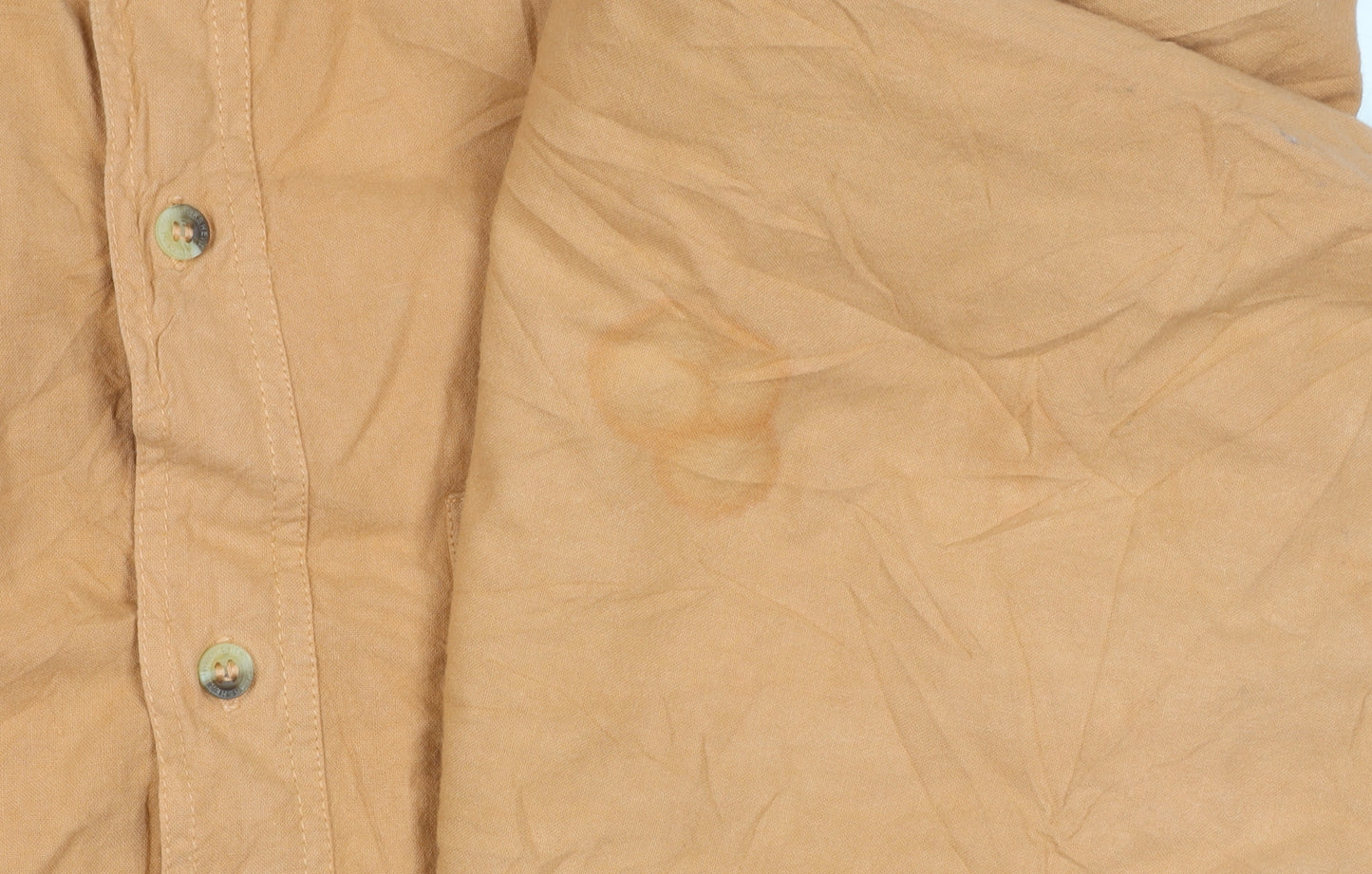 Hawkshead Men's Beige Long Sleeve Cotton Shirt