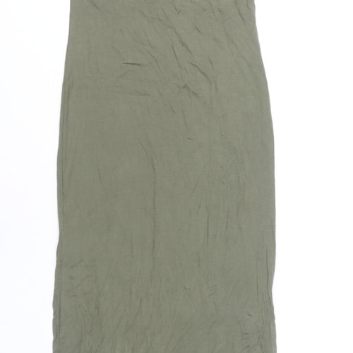 PrettyLittleThing Women's Green Slip Dress Size 10