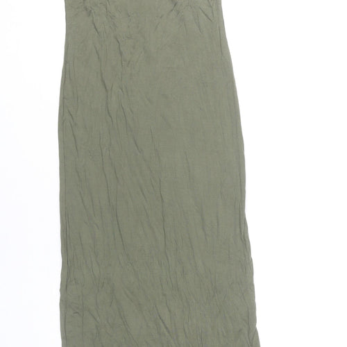 PrettyLittleThing Women's Green Slip Dress Size 10