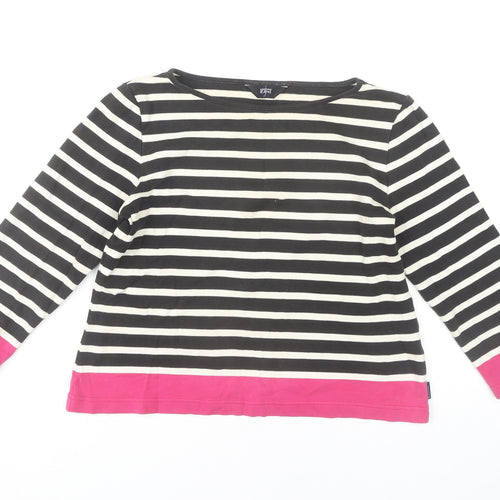 Jasper Conran Women's Black Striped M 3/4 Sleeve T-Shirt