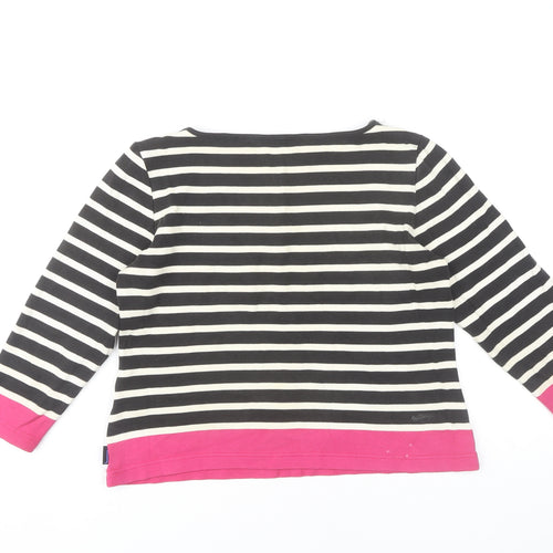 Jasper Conran Women's Black Striped M 3/4 Sleeve T-Shirt