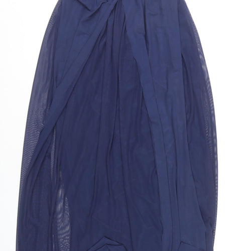 Next Women's Blue Long Strapless Formal Dress