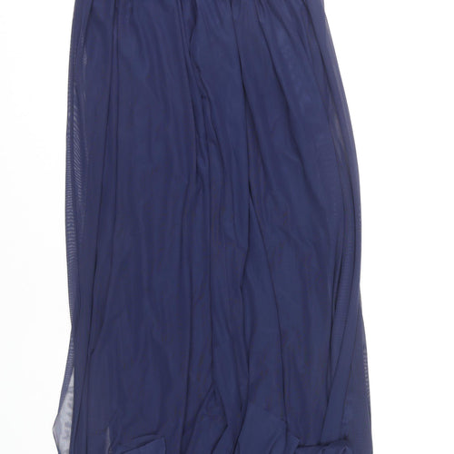 Next Women's Blue Long Strapless Formal Dress