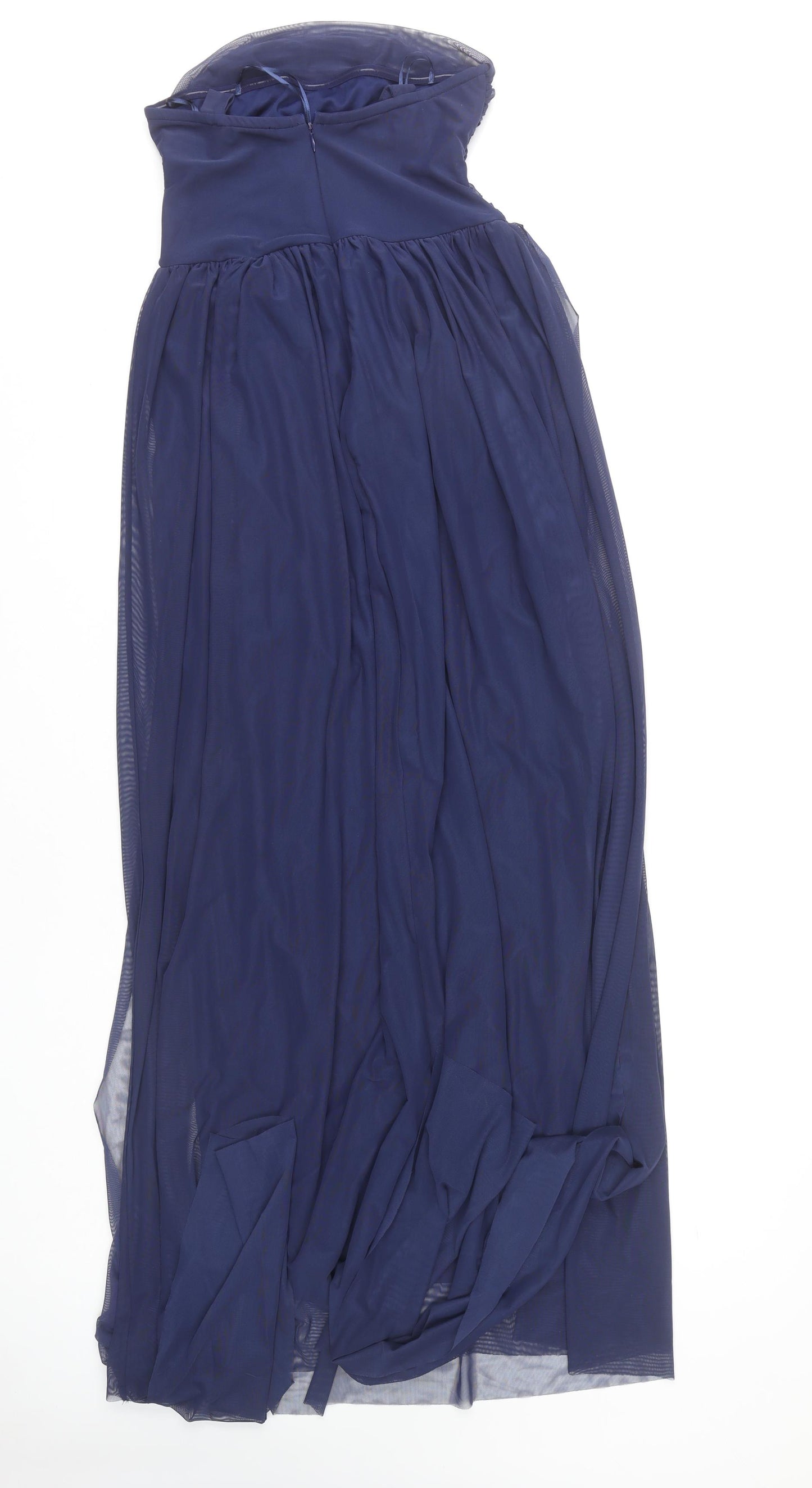Next Women's Blue Long Strapless Formal Dress
