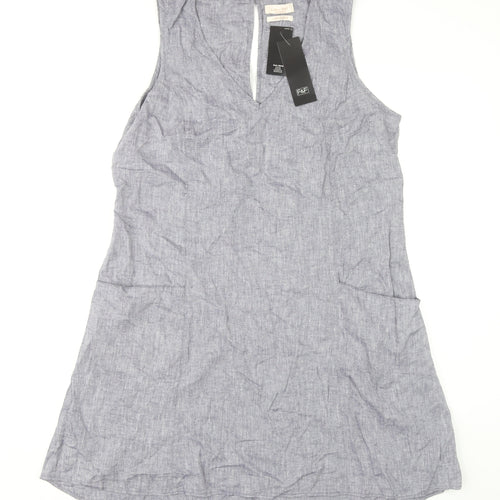 F&F Women's Grey Linen Viscose Dress Size 14