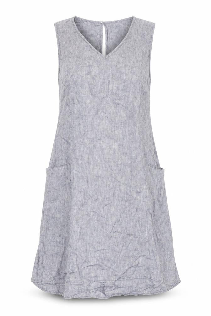 F&F Women's Grey Linen Viscose Dress Size 14