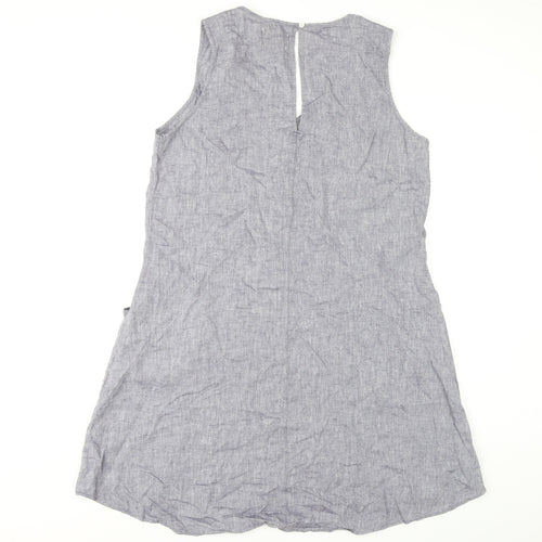 F&F Women's Grey Linen Viscose Dress Size 14