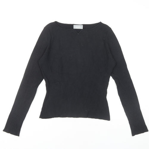 Wallis Women's Black Knit Long Sleeve Top Size 14