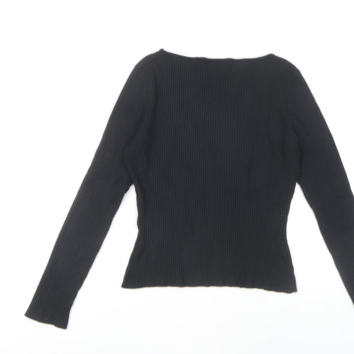 Wallis Women's Black Knit Long Sleeve Top Size 14