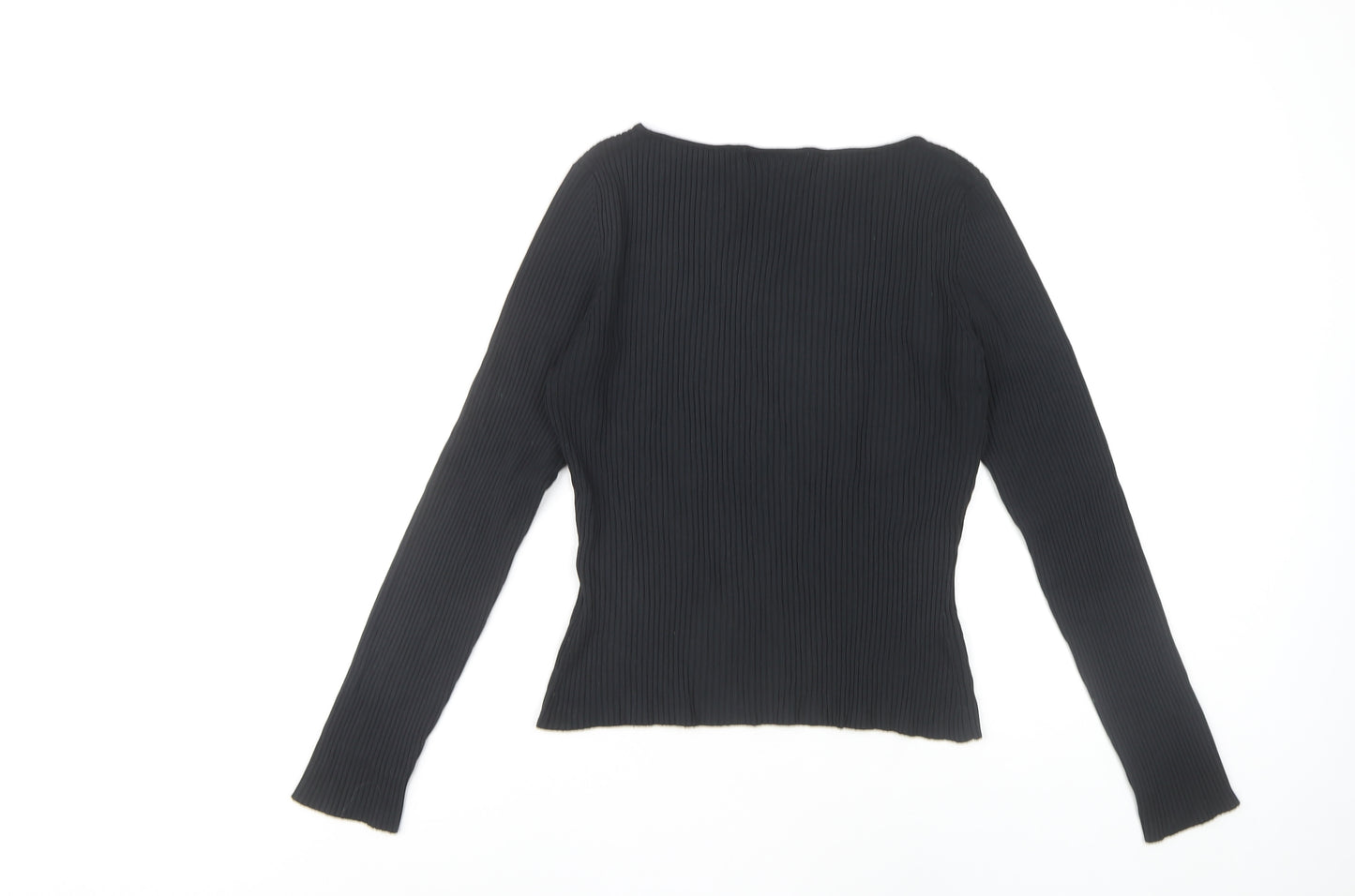 Wallis Women's Black Knit Long Sleeve Top Size 14