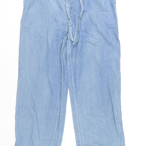 Bonmarché Women's Blue Wide-Leg Trousers Size 14