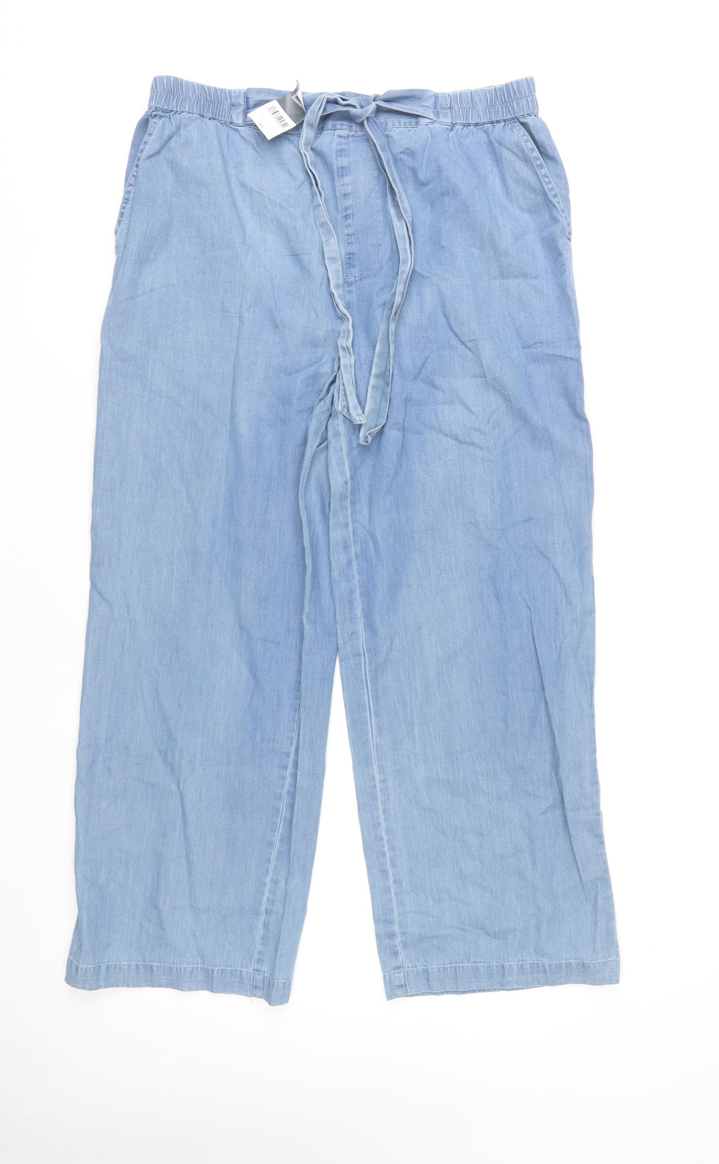 Bonmarché Women's Blue Wide-Leg Trousers Size 14