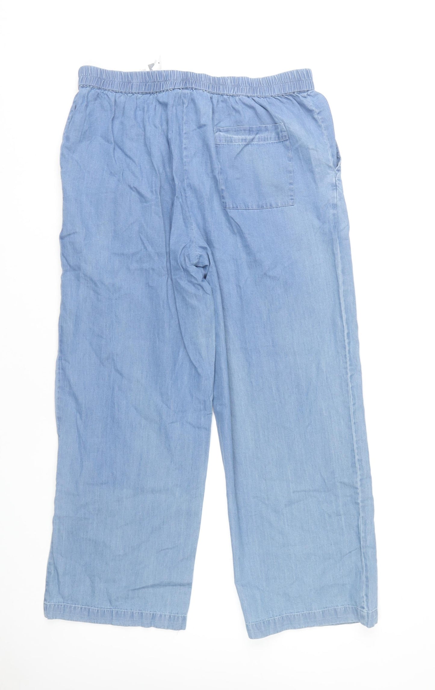 Bonmarché Women's Blue Wide-Leg Trousers Size 14