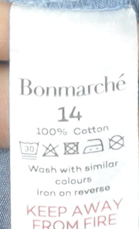 Bonmarché Women's Blue Wide-Leg Trousers Size 14