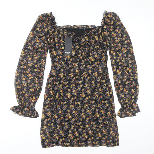 Nasty Gal Women's Floral A-Line Short Dress 8 Multicoloured