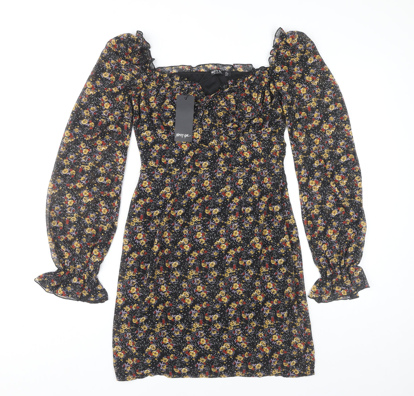Nasty Gal Women's Floral A-Line Short Dress 8 Multicoloured