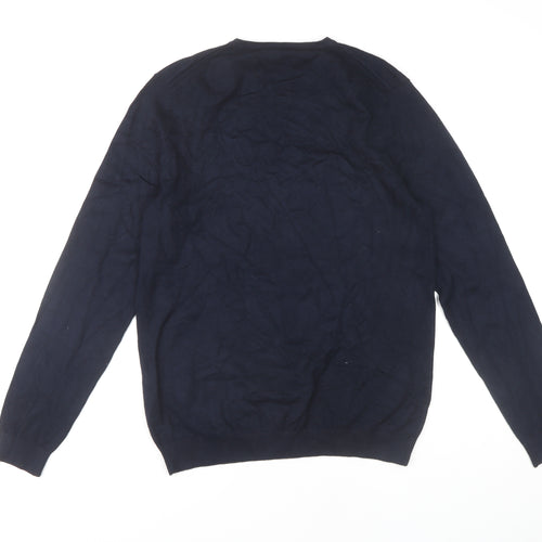 Zara Man Blue Pullover Jumper V-Neck M