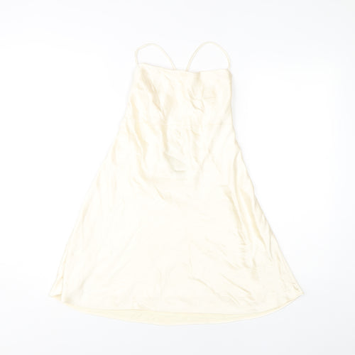 Zara Women's Ivory Slip Dress Size 12 Sleeveless