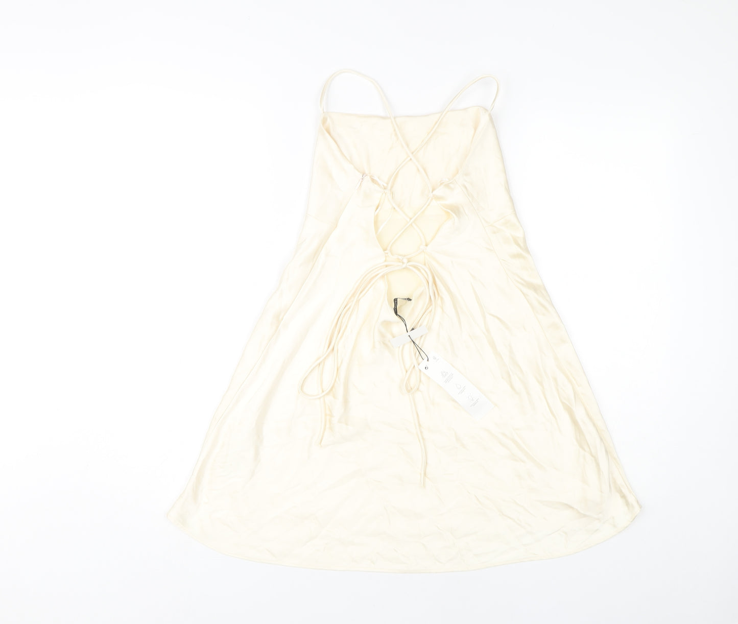 Zara Women's Ivory Slip Dress Size 12 Sleeveless