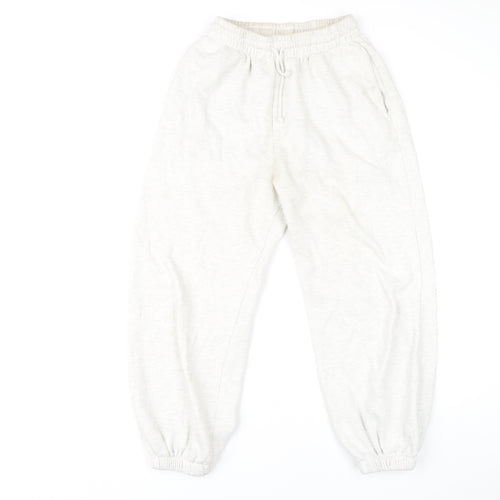 Zara Women’s Ivory Joggers - Size S, Cotton Blend
