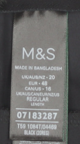 Marks and Spencer Women's Black Trousers, Size 20, Polyester