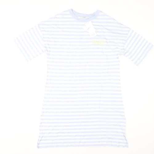 Marks and Spencer Women's Blue Striped Nightshirt S