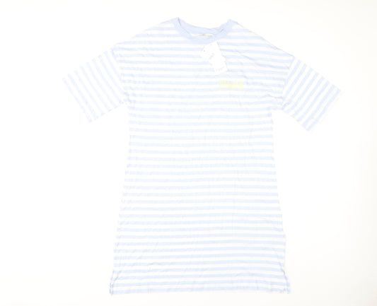 Marks and Spencer Women's Blue Striped Nightshirt S