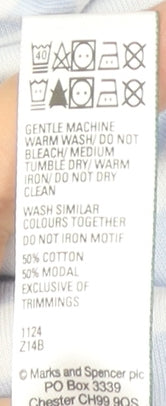 Marks and Spencer Women's Blue Striped Nightshirt S