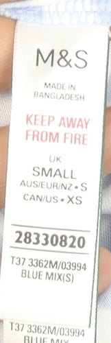 Marks and Spencer Women's Blue Striped Nightshirt S