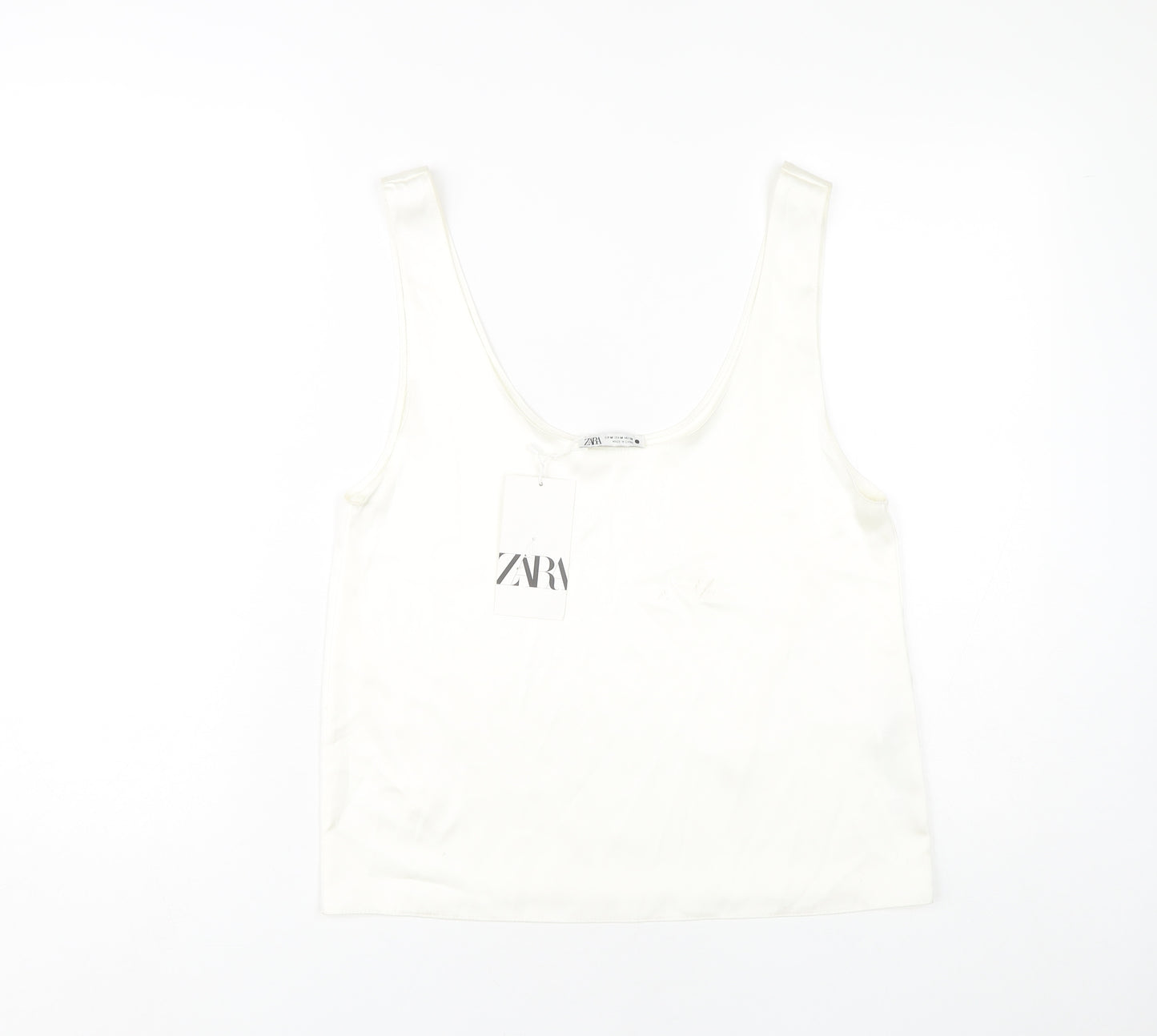 Zara Women's White Tank Top Size 8 Casual Sleeveless