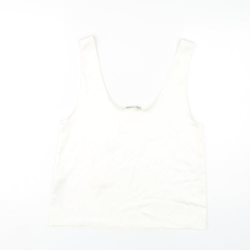 Zara Women's White Tank Top Size 8 Casual Sleeveless