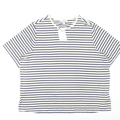 Marks and Spencer Womens Navy Striped T-Shirt, Size 18