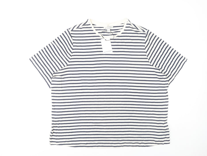 Marks and Spencer Womens Navy Striped T-Shirt, Size 18